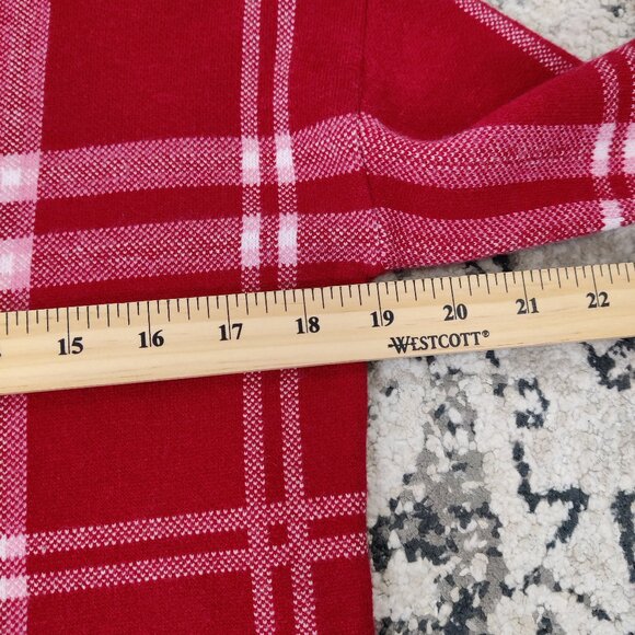 Nicole Miller Women's Sweater Size XS With Headband Red Plaid Rayon Stretch Cozy - Picture 5 of 6